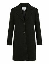 Viclaudia Button Coat - Noos Villakangastakki Pitkä Takki Black Vila
