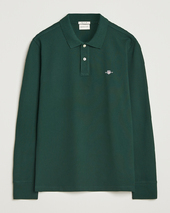 Gant Regular Shield Long Sleeve Polo Tartan Green