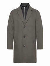 Detachable Collar Lapel Coat Villakangastakki Pitkä Takki Grey Lindbergh