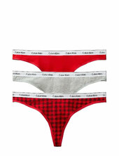 Thong 3pk Stringit Alusvaatteet Red Calvin Klein
