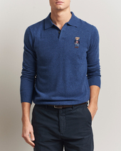 Polo Ralph Lauren Washed Long Sleeve Bear Polo Rustic Navy Heather