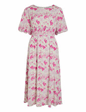 Vilina O-neck 2/4 Midi Dress/dc Polvipituinen Mekko Pink Vila