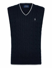 Cable-knit Cotton Sweater Vest Liivi Black Polo Ralph Lauren
