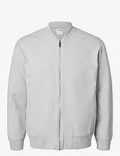 Slhmack Sweat Bomber Ls Noos Bombertakki Takki Grey Selected