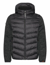 Hooded Knit Storm Hybrid Jkt Vuorillinen Takki Topattu Takki Grey Superdry